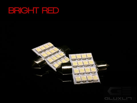 DE3175, DE3423, DE3022. BRIGHT RED 16 SMD LED Festoon Bulb.