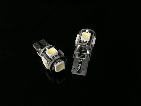 T10 2825 168 5 SMD L.E.D Bulb | Error Free | Can-Bus. Bright White